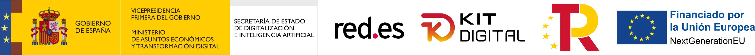 Gobierno de España, Ministerio de Asuntos Económicos y Transformación Digital, Secretaría de Estado de Digitalización e Inteligencia Artificial, Red.es, Kit Digital, Plan de Recuperación, Transformación y Resiliencia, Financiado por la Unión Europea NextGenerationEU